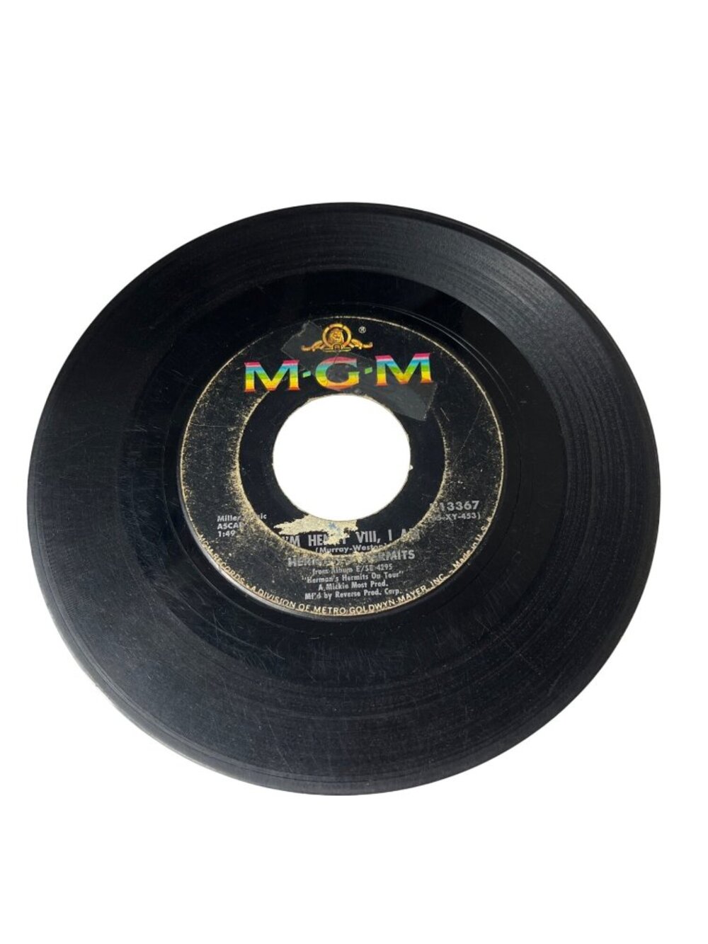 Hermans Hermits 45 RPM Vinyl Record - Henry VIII I Am / The End Of The World MGM